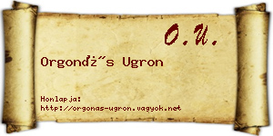 Orgonás Ugron névjegykártya